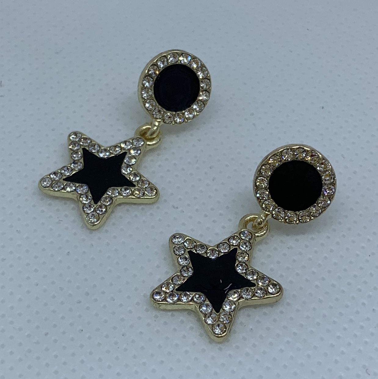 S925 Silver needle Black star earring earring