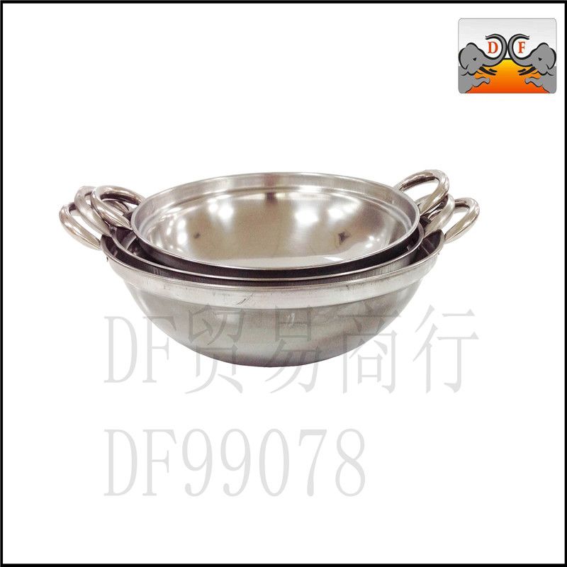 DF99078 Thickened rolled edge bar Ding spill-proof bar pot stainless steel pot pot alcohol pot Bar Ding round bottom dry pot shabu Shabu Dormitory small DF TRADING HOUSE full figure