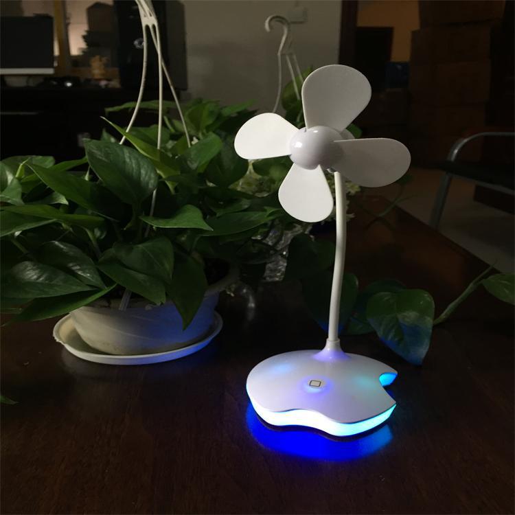 Touch fan Apple interface fan Portable fan Colorful night light fan