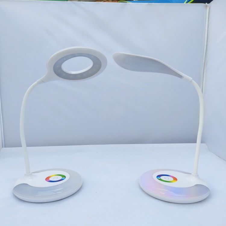 Creative LED two-touch dimming charging colorful atmosphere eye protection desk lamp Reading learning desk lamp