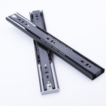 Wholesale cold rolled steel cushioned rebound slide for home cabinet rails Hydraulic guide damper drawer three-section slide rails