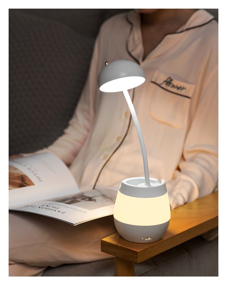 LED eye-protecting desk lamp, USB rechargeable desk, children's study mushroom lamp, creative pen holder desk lamp, mobile phone stand detail image 18