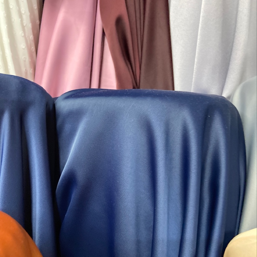 Navy blue ant crepe fabric for clothing, fabric decorations, handicrafts and headwear