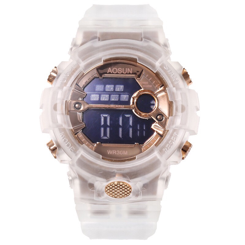 ins Matcha Green transparent multi-functional waterproof electronic watch Unicorn Watch Harajuku style children's electronic watch Item Picture