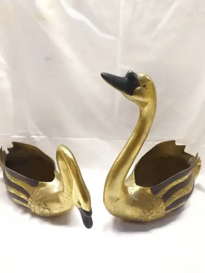 Bronze Carving Brass Couple Goose Office Home Living Room Interior Copper Decoration Soft Decoration Modern Gift Gift 5