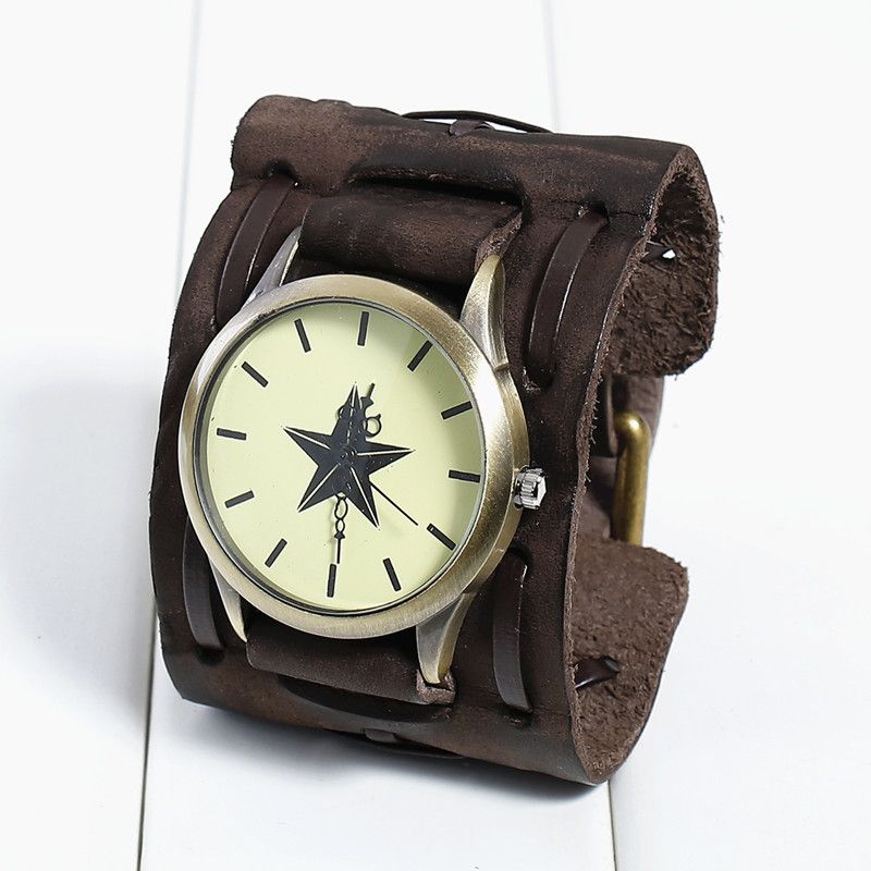 The manufacturer's wholesale of best-selling watches on AliExpress and Amazon, punk style broadband genuine leather men's watches, are selling well in Europe detail image 4
