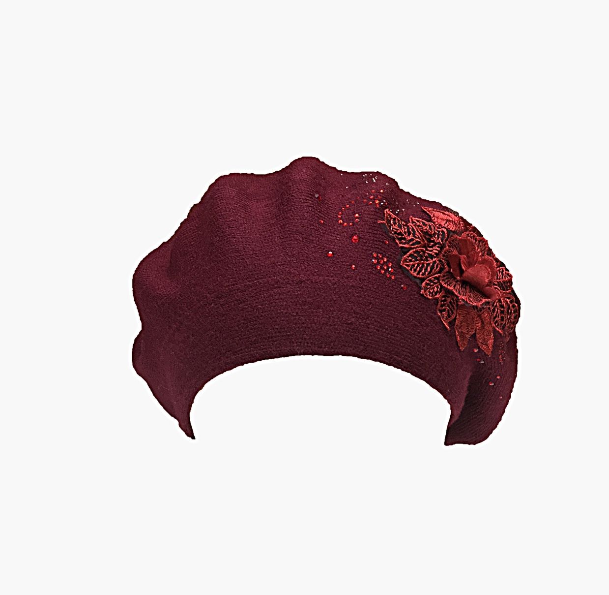 New Year's hot New Year's hand-knitted fashionable beret made of sheepskin, warm, comfortable and versatile professional hat for women in winter detail image 3