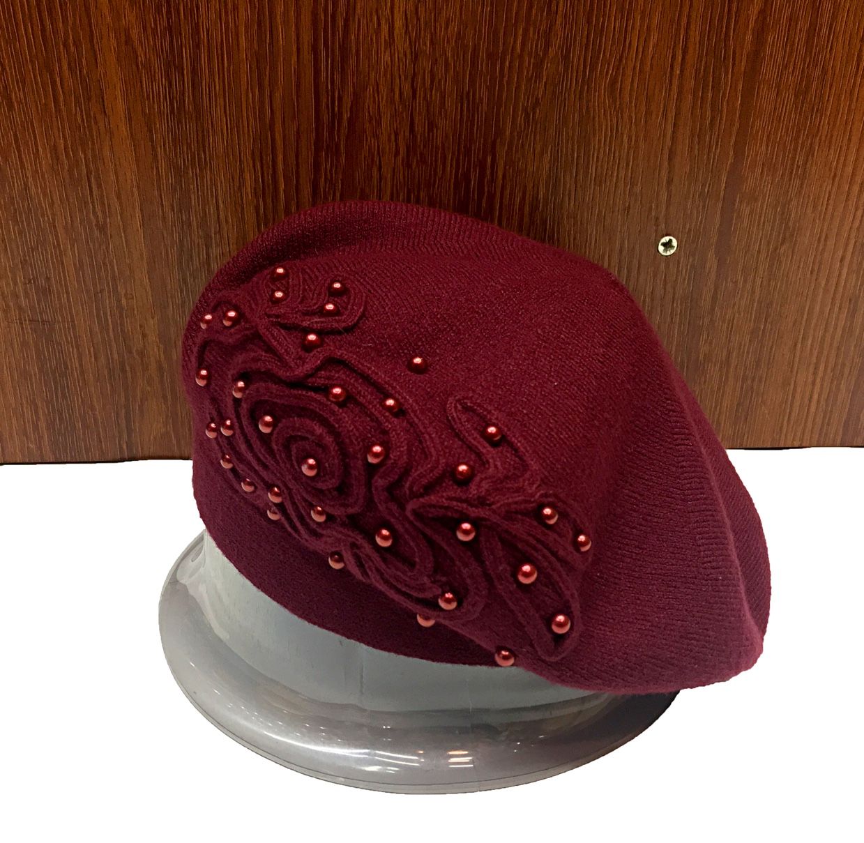 Cashmere knitted handmade pearl oyster hats, one-piece hats for men, grandmothers and grandfathers, wool hats, fashionable detail image 2