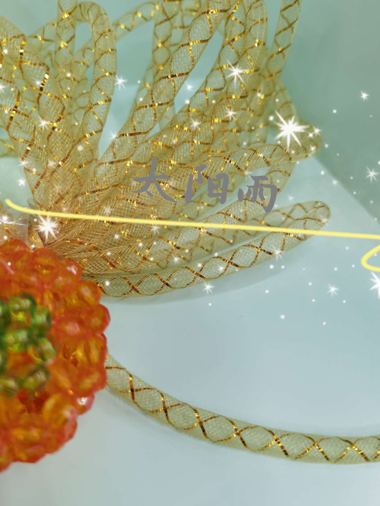 8mm diameter golden tube elastic mesh factory direct sales of Sunrain jewelry accessories pic 4