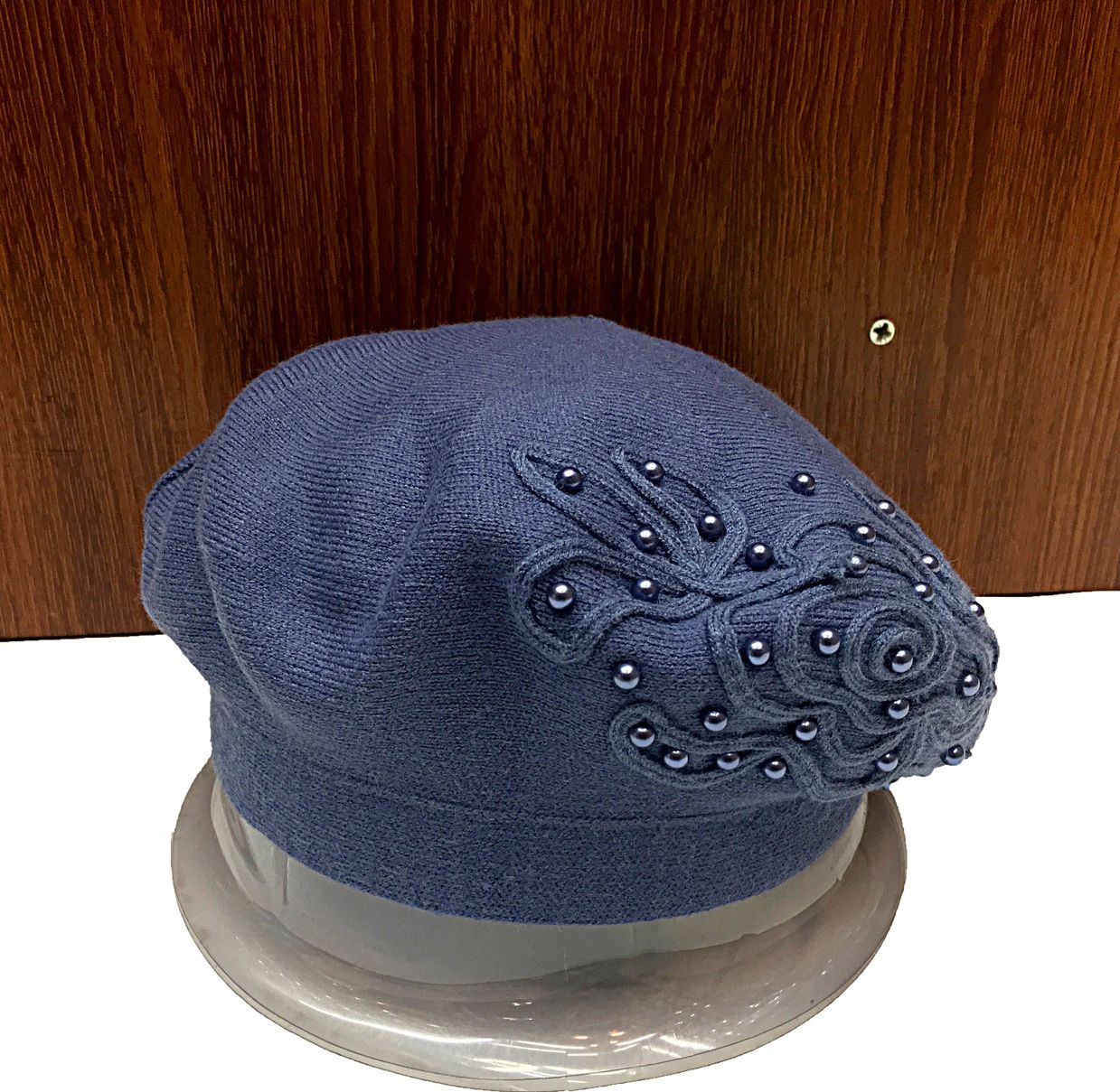 Cashmere knitted handmade pearl oyster hats, one-piece hats for men, grandmothers and grandfathers, wool hats, fashionable detail image 5