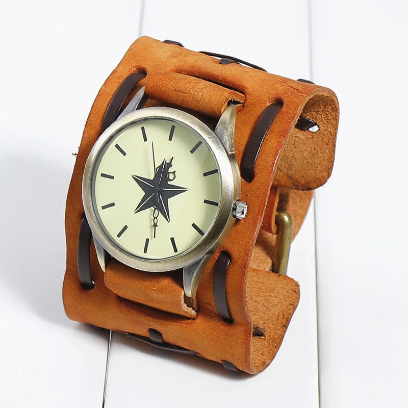 The manufacturer's wholesale of best-selling watches on AliExpress and Amazon, punk style broadband genuine leather men's watches, are selling well in Europe Specification image