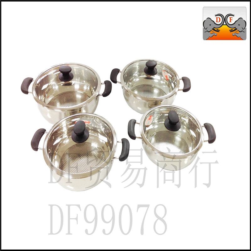 DF99078 Non-magnetic non-stick double bottom hot pot Non-stick clear soup hot pot DF TRADING HOUSE