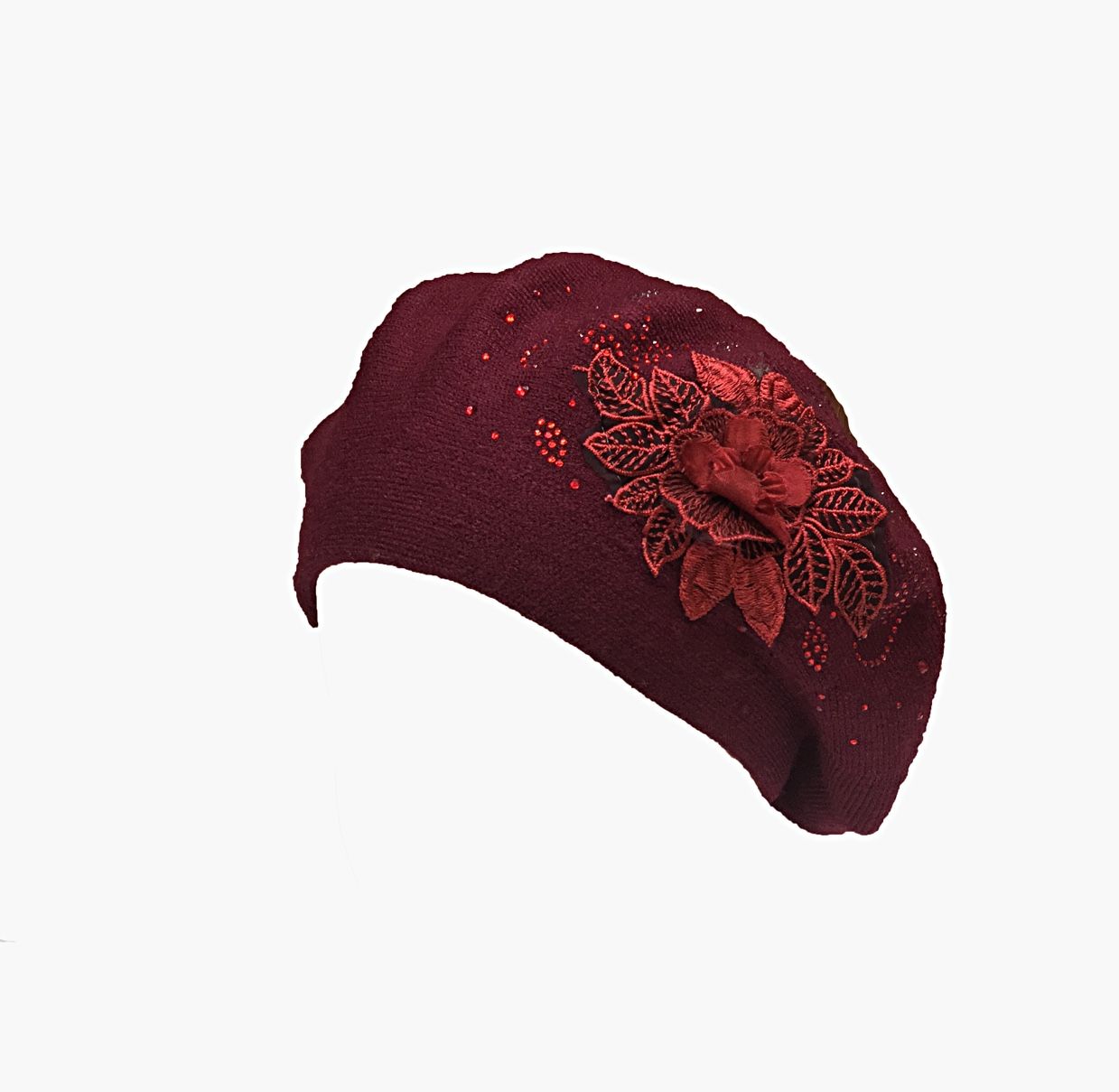 New Year's hot New Year's hand-knitted fashionable beret made of sheepskin, warm, comfortable and versatile professional hat for women in winter detail image 1