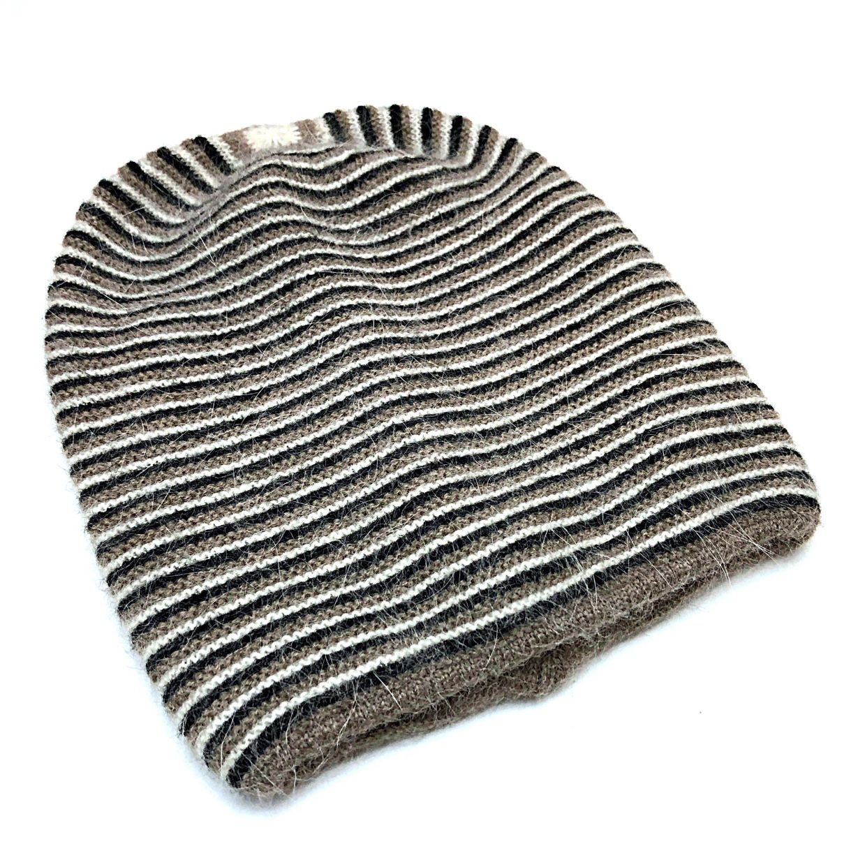 Horse pattern Angora rabbit fur men's Beret hat, woolen hat, grandpa and grandma hats, fashionable one-piece hat detail image 3