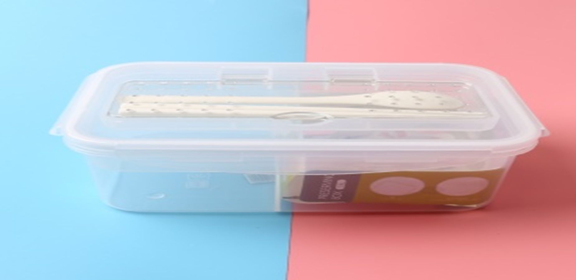 Yiwu Selection General Industry 1.6L rectangular crisper with double-layer compartment 1094#/TZ full figure