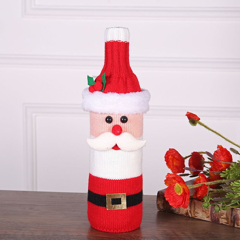 外贸爆款圣诞节装饰用品酒瓶套香槟红酒创意酒套酒店餐厅节日布置详情1