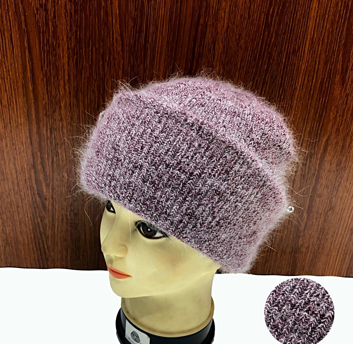 Angolan rabbit fur hooded one-piece hats for both men and women, woolen hats for grandpas and grandmas detail image 8