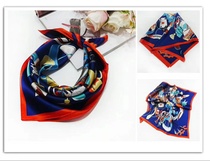 Red border silk square scarf long scarf scarf shawl