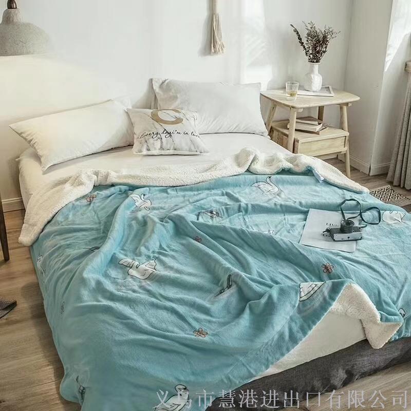 出口品质亲肤羊羔绒毯厂家直销