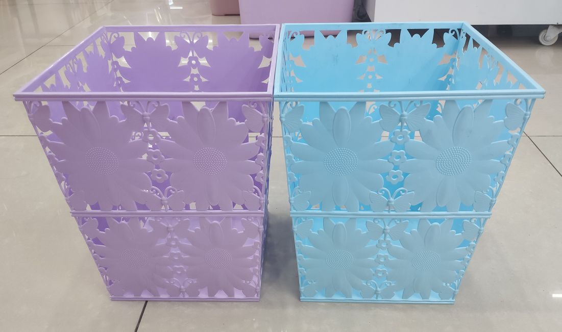 方形太阳花镂空纸篓垃圾桶厂家直销新款家用多功能