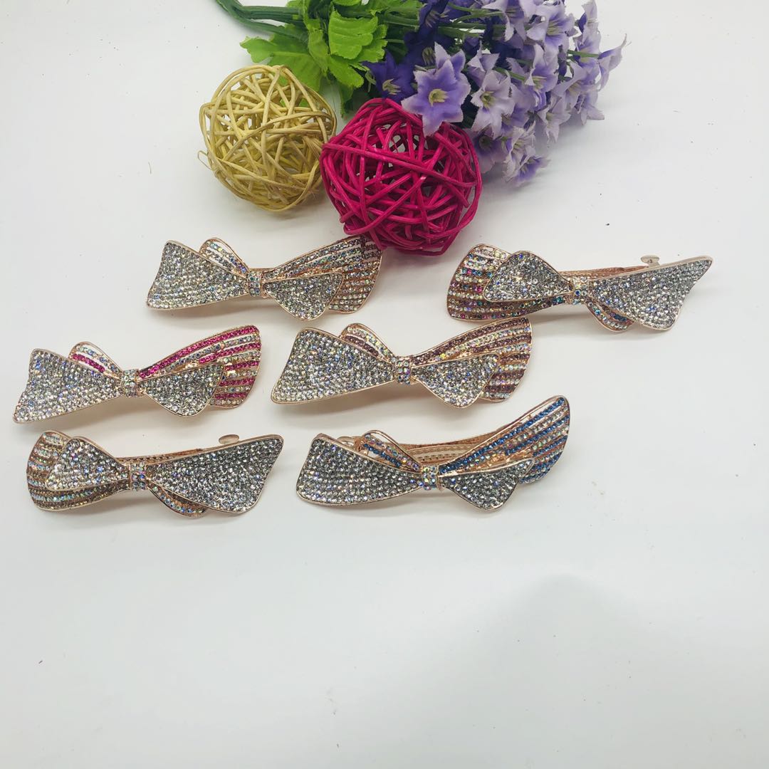 Korean version of the new high-grade rhinestone bow alloy hairpin headwear ladies everything spring ponytail hairpin wholesale full figure