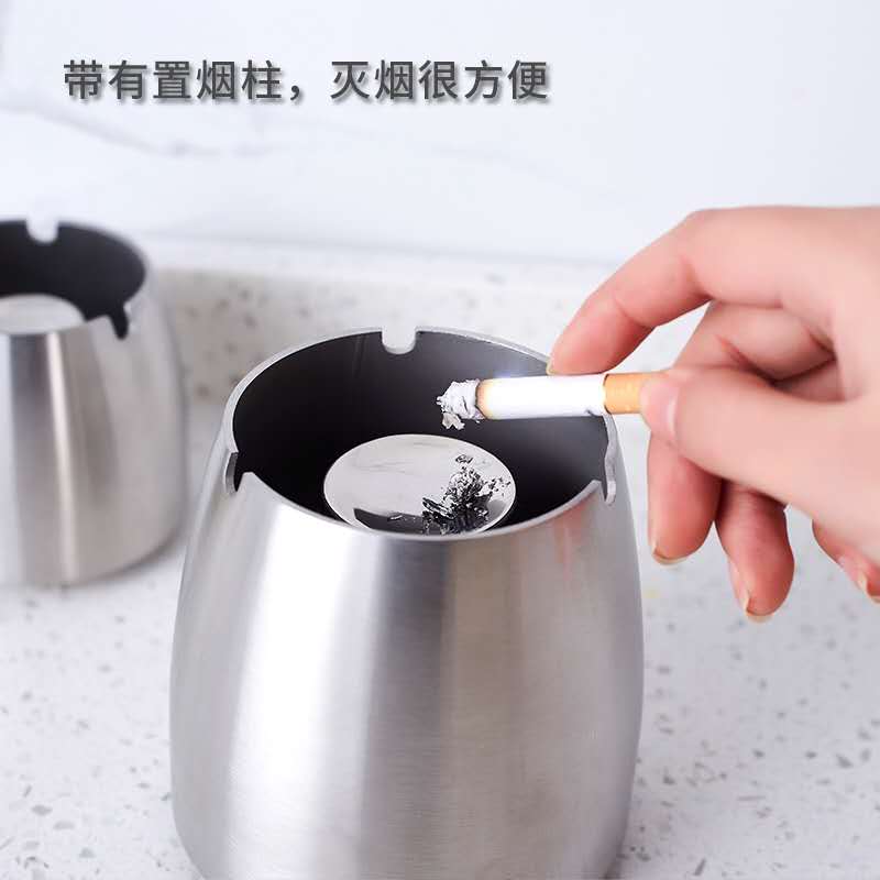创意个性潮流不锈钢烟灰缸网吧网咖防风烟缸详情图3