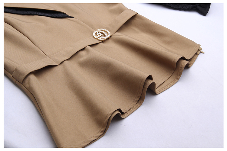 2020新款时尚套装女气质通勤修身显瘦韩版蕾丝拼接上衣裤子两件套详情图22