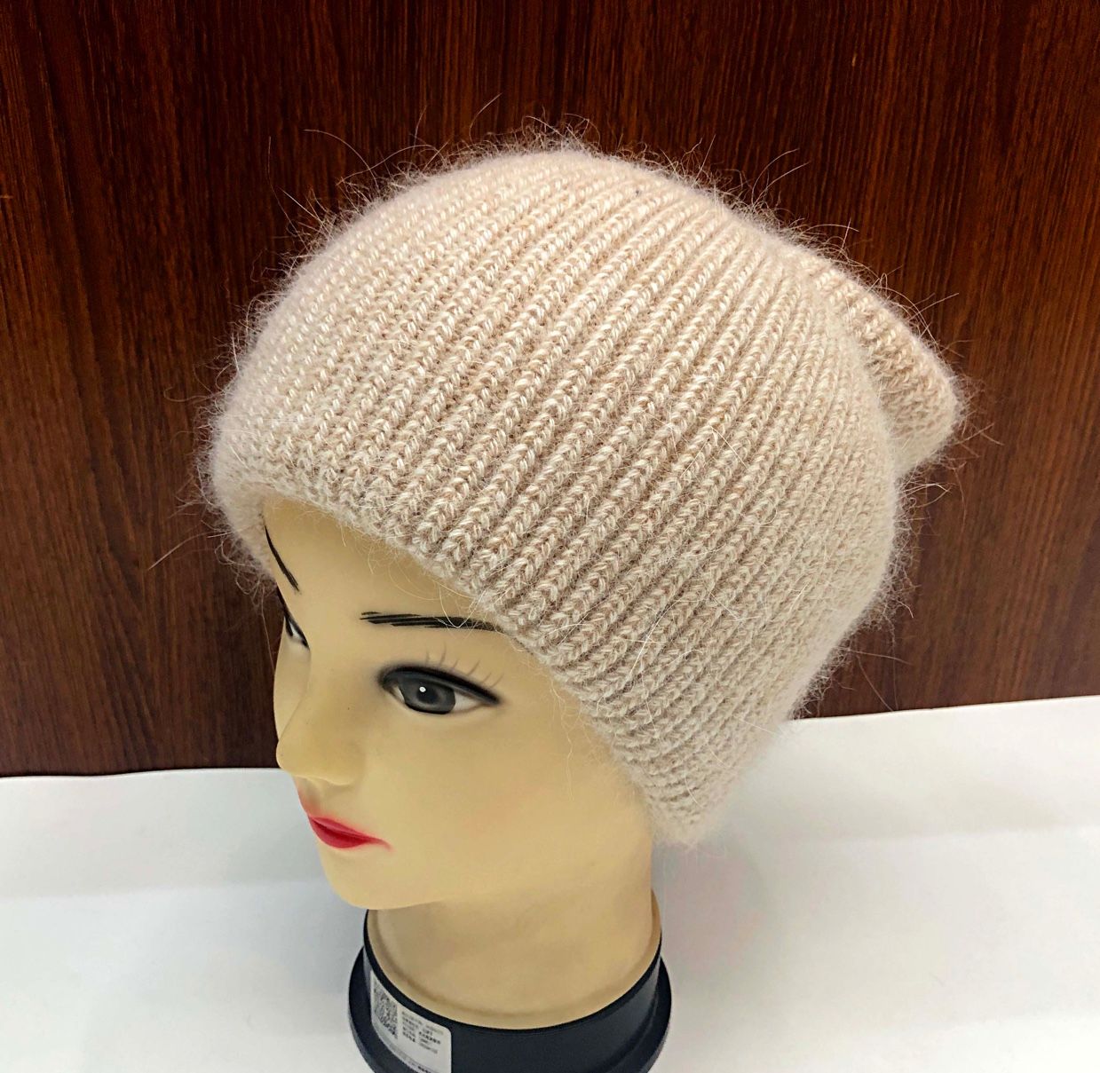 Angolan rabbit fur thickened double-layer pullover ski one-piece hat, suitable for both men and women, winter warm wool hat for grandpas and grandmas detail image 2