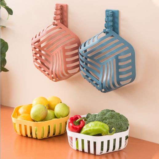 Lozenge hollow out wash vegetable basket plastic basket kitchen basin fruit basket fruit basket receive basket