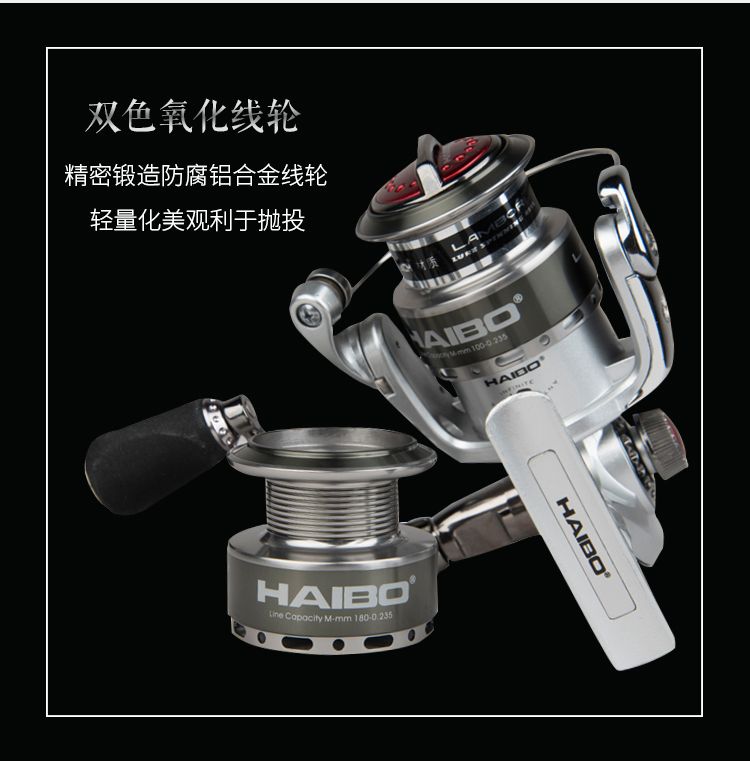 Haibo Fishing Gear Lanbo series all-metal fishing line, rewheel, rock fishing, lure fishing rewheel, sea rod, throw rod, long-range throw, spinning wheel detail image 3