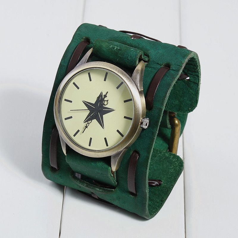 The manufacturer's wholesale of best-selling watches on AliExpress and Amazon, punk style broadband genuine leather men's watches, are selling well in Europe detail image 2