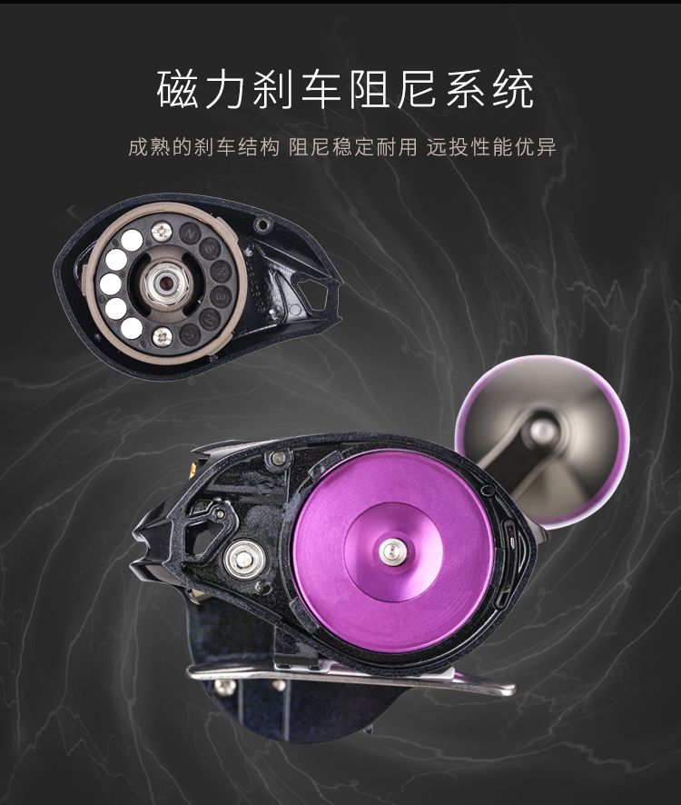 Hai Bo Thunder Anti-explosion Line Magnetic brake Slow-rotating iron plate Wheel for sea fishing heavy-duty freshwater lure water drop wheel detail image 6