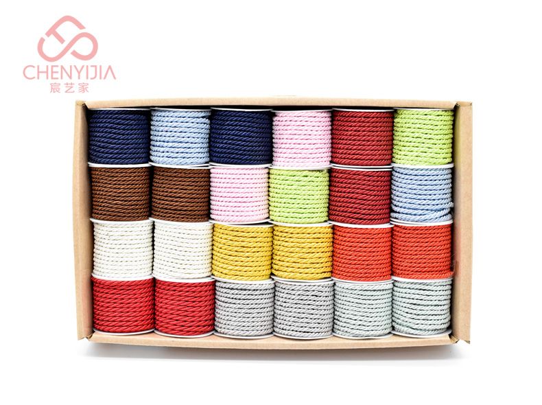 Caja de regalo de lujo bolsa de transporte tres hilos twist rope DIY accessorios decorative twist rope detail image 5
