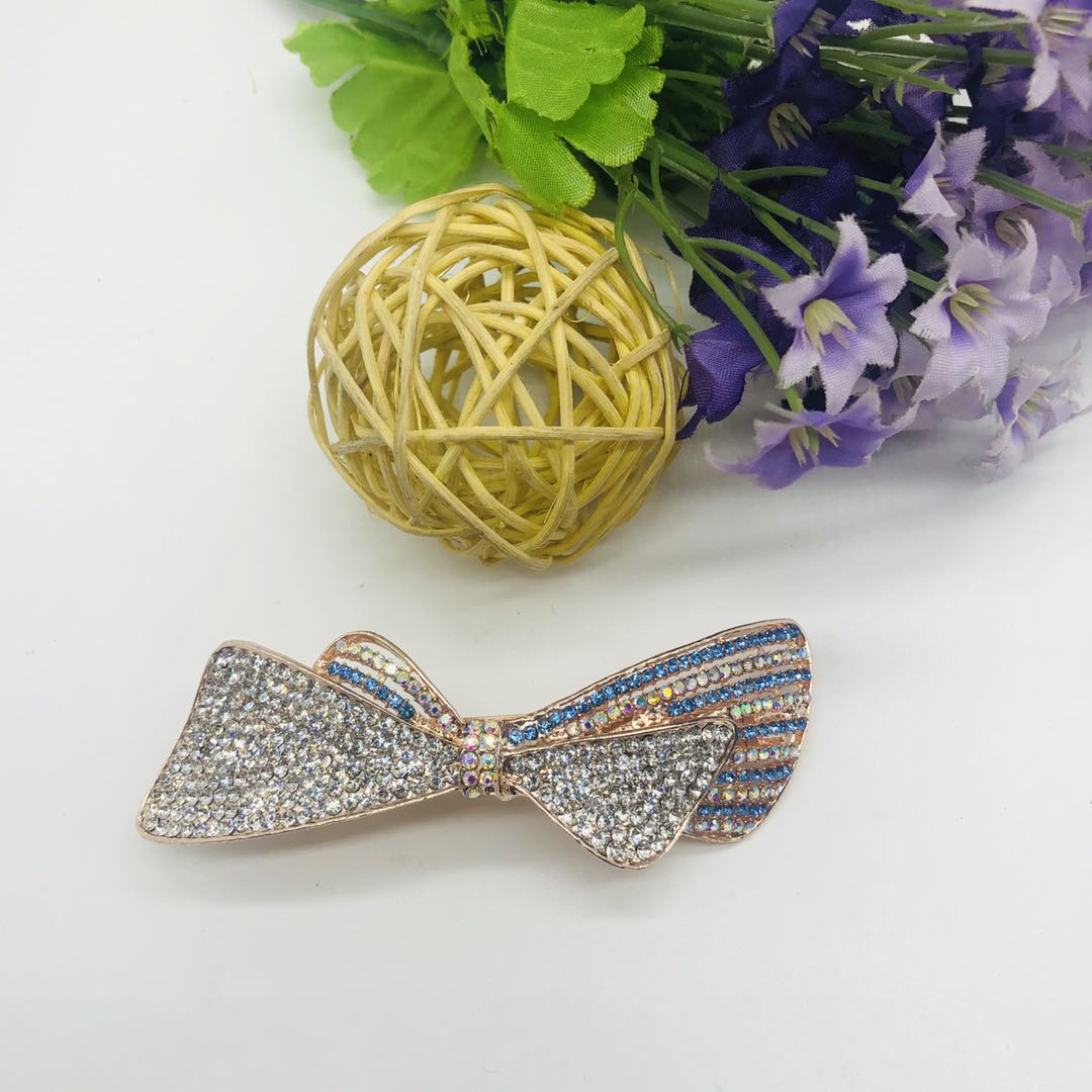 Korean version of the new high-grade rhinestone bow alloy hairpin headwear ladies everything spring ponytail hairpin wholesale Item Picture