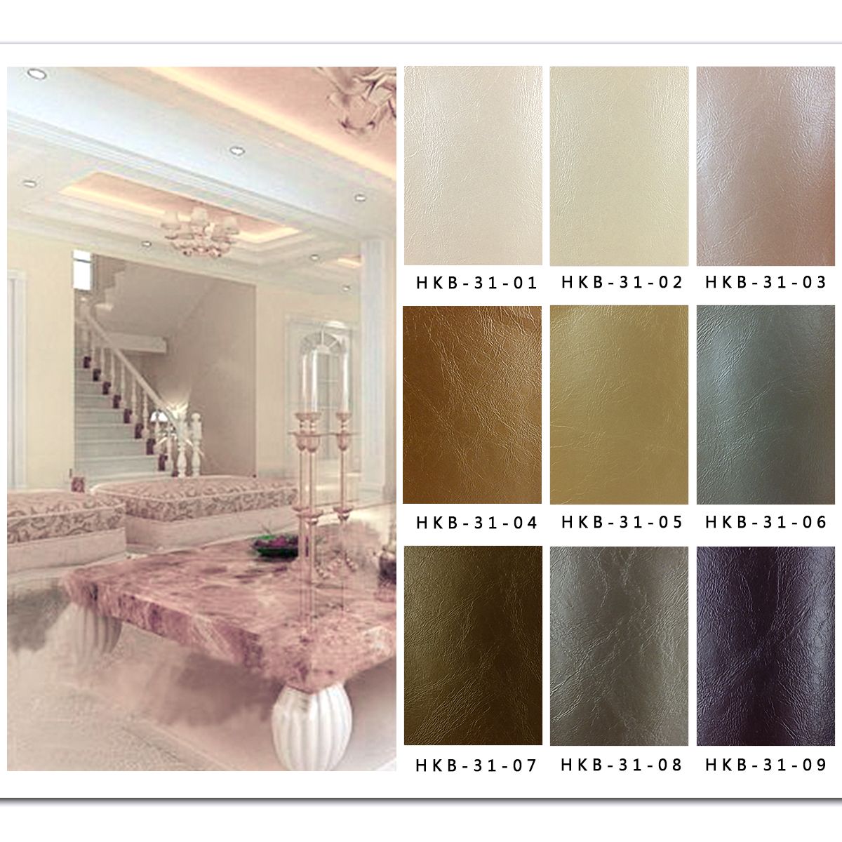 Factory direct sales: Leather fabric soft package odorless flame-retardant engineering soft package leather hard material leather decorative leather 0.2 pic 2