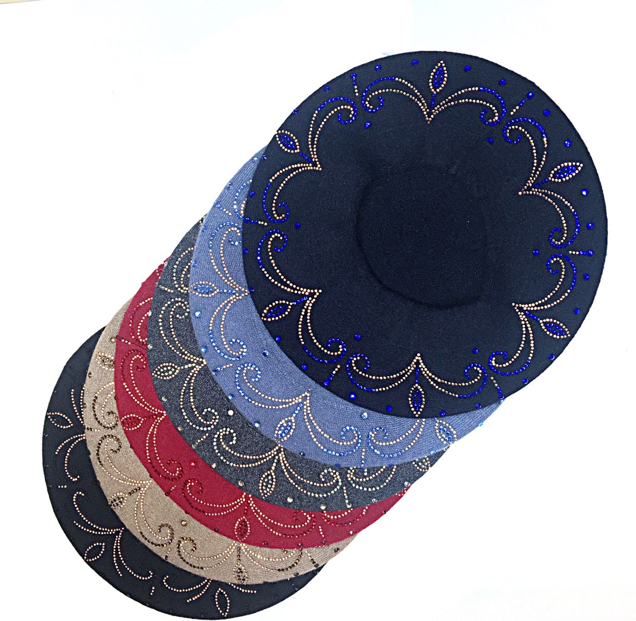 Cashmere diamond beret hats, women's fashion one-piece hats, grandpa and grandma wool hats detail image 6