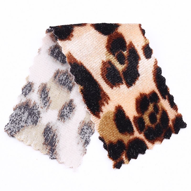 Leopard print fleece knitted fabric for headwear and accessories pic 9