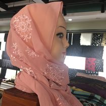 Flesh-coloured composite silk embroidered shawl shawl