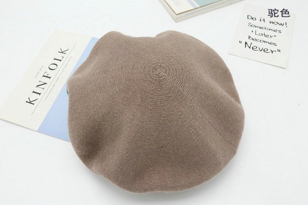 Religious headscarf, cashmere knitted women's hat, crystal linen fabric headscarf with magnetic chain, autumn and winter outdoor beret hat detail image 8