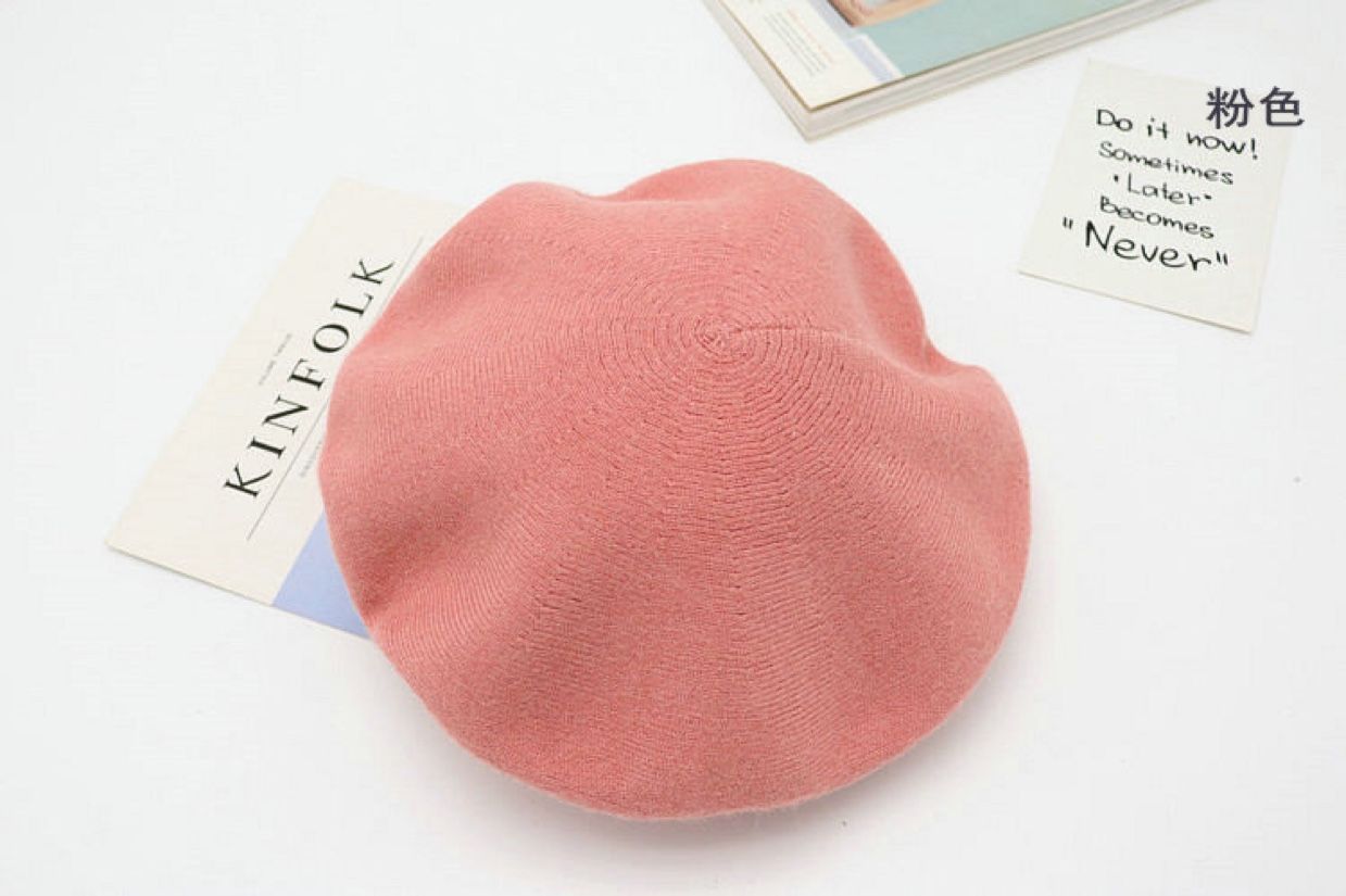 Religious headscarf, cashmere knitted women's hat, crystal linen fabric headscarf with magnetic chain, autumn and winter outdoor beret hat detail image 3