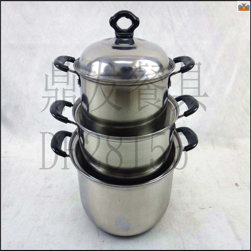 DF99546 Three-piece steel covered double ear soup pot DF TRADING HOUSE