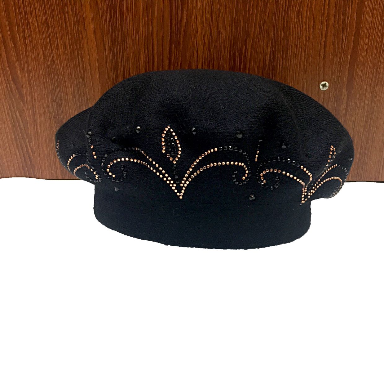 Cashmere diamond beret hats, women's fashion one-piece hats, grandpa and grandma wool hats detail image 2