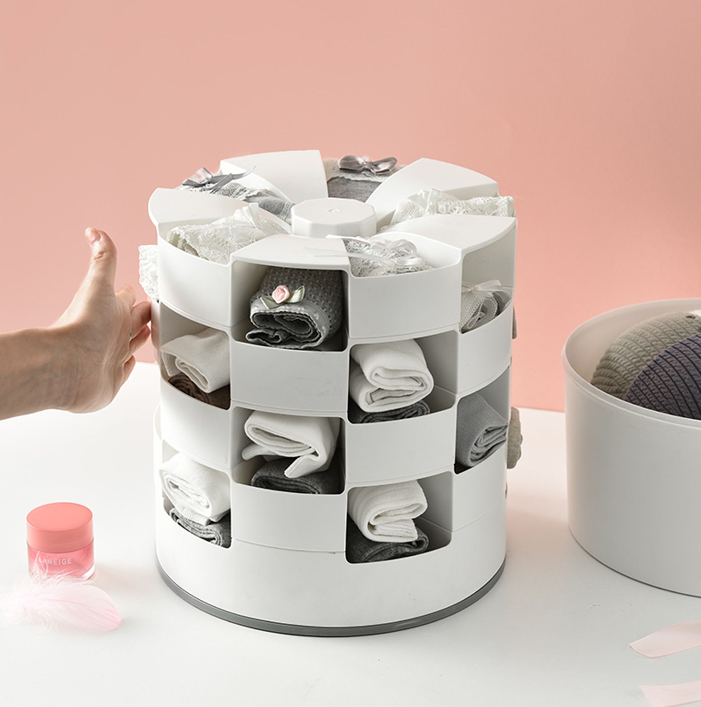 Rotating storage box with five layers (25 grids) 1837#/TZ full figure