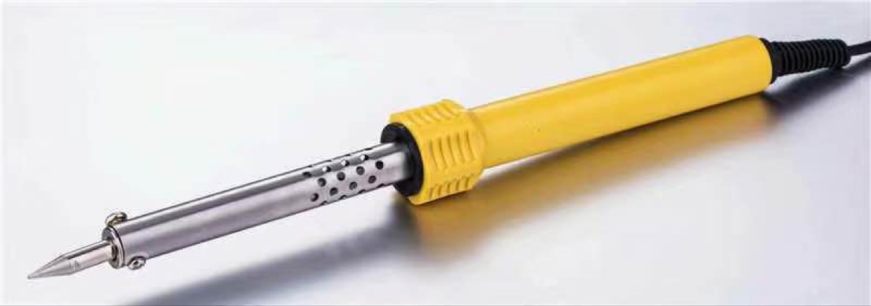 Plastic-handled soldering iron