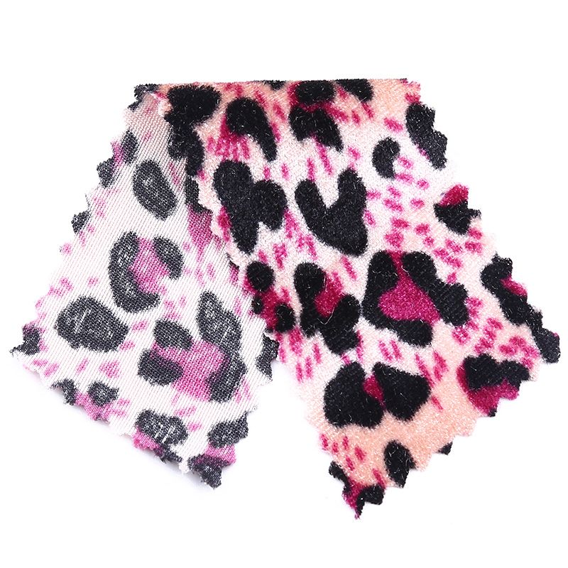 Leopard print fleece knitted fabric for headwear and accessories pic 16