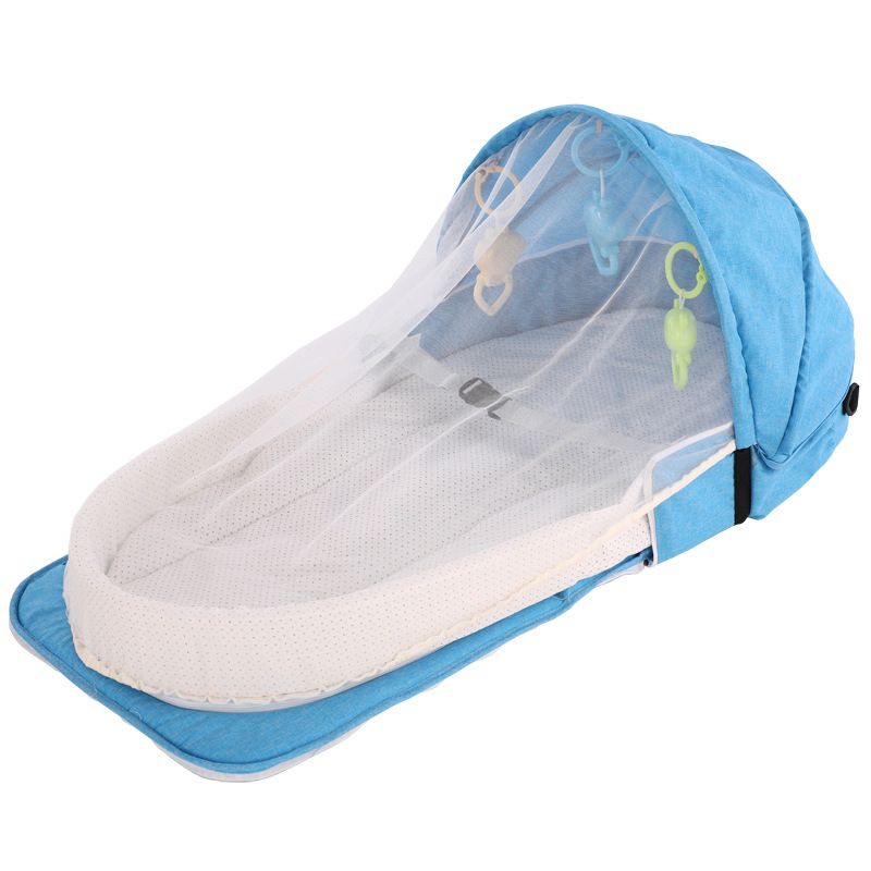  厂家直销户外车载婴儿床 带蚊帐便携式摇篮床宝宝户外提篮隔离床图