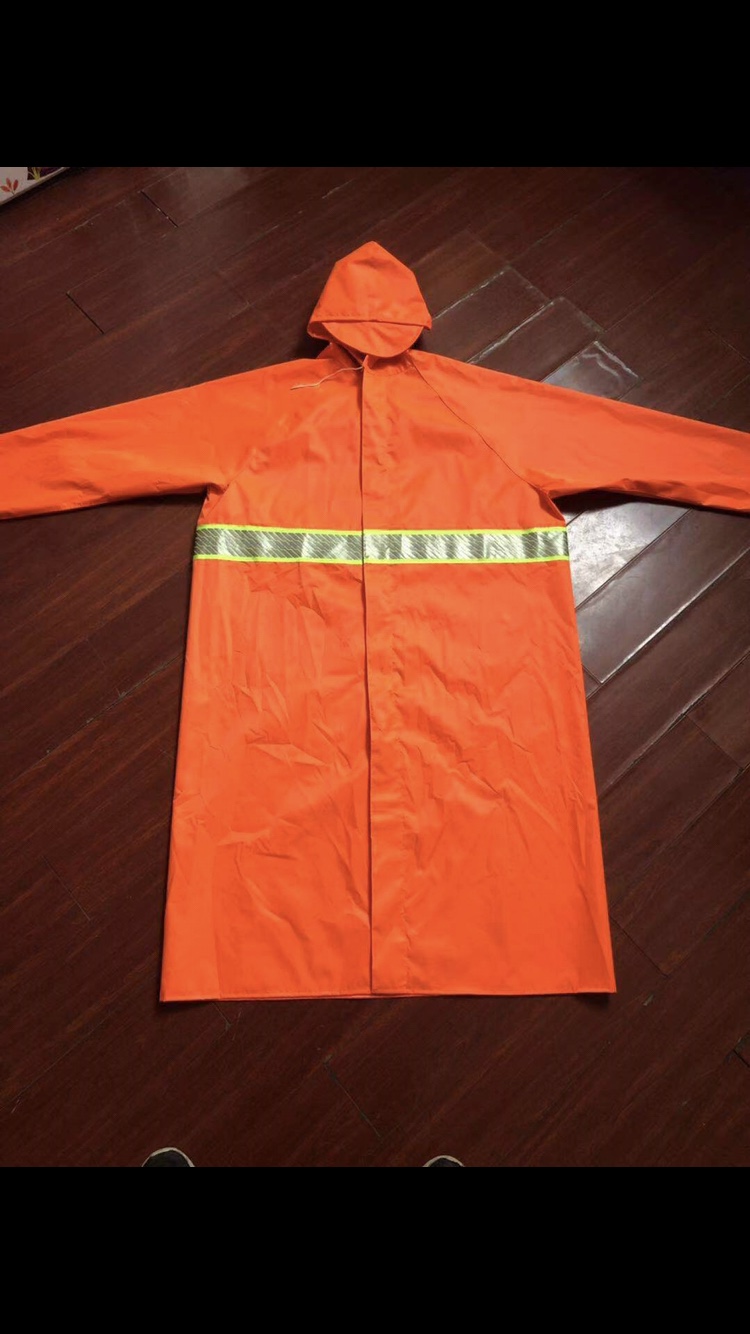 Long Raincoat Orange Long Raincoat Protective Raincoat Specification drawing