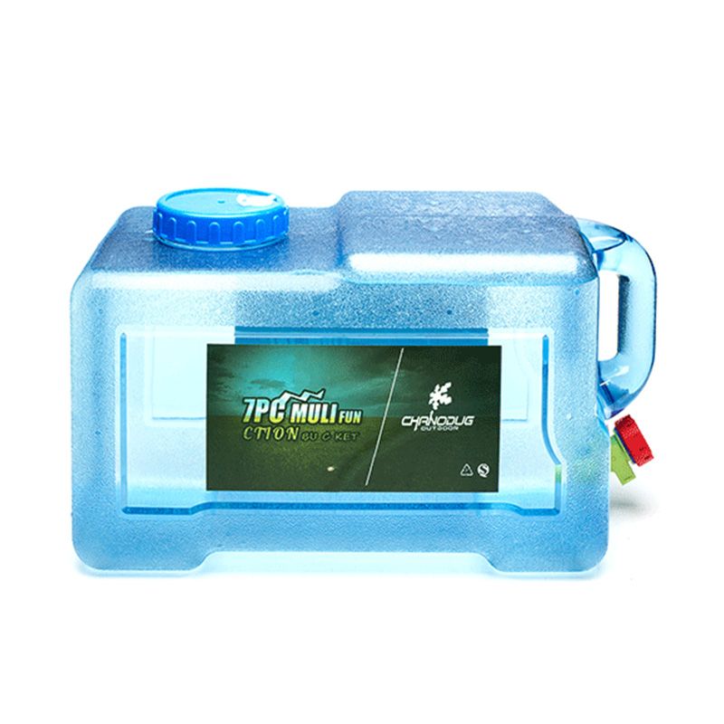 Outdoor food-grade water bucket, square water bucket, car-mounted self-driving mineral water dispenser, transparent water storage bucket Item Picture