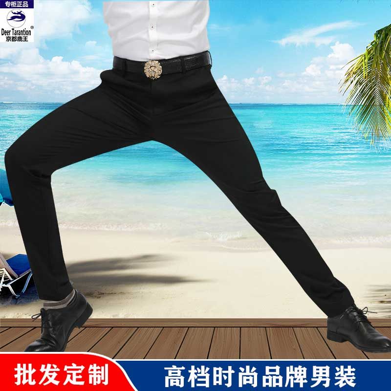 Kyoto Deer King Wool fleece Korean-style slimming men's casual pants processing and customization casual pants long pants detail image 3