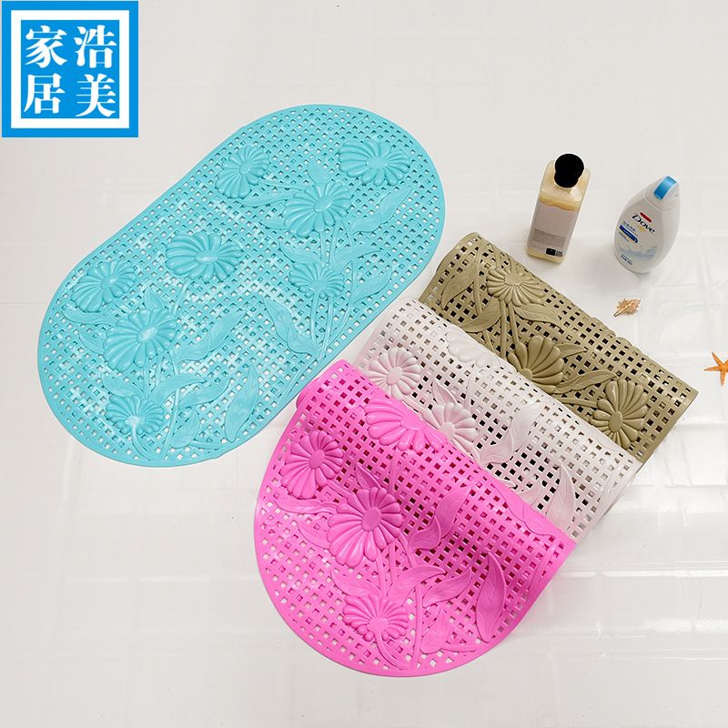 环保pvc浴室防滑地垫 卫浴浴缸脚垫带吸盘详情图3